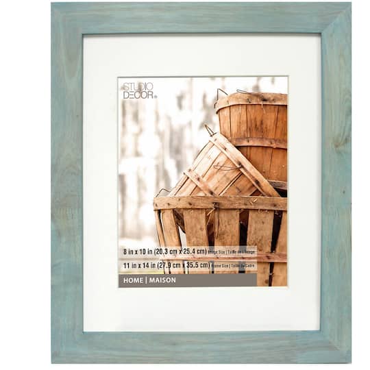 Home Turquoise Wash Frame with Mat by Studio Décor®
